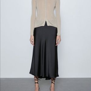 Satin Effect Midi Skirt